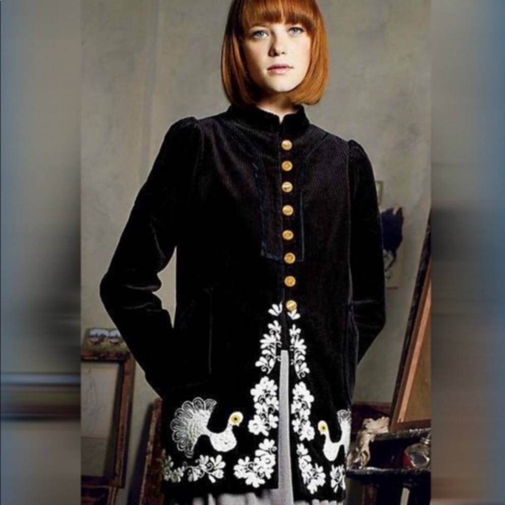 Anthro Elevenses Blackbird Coat
